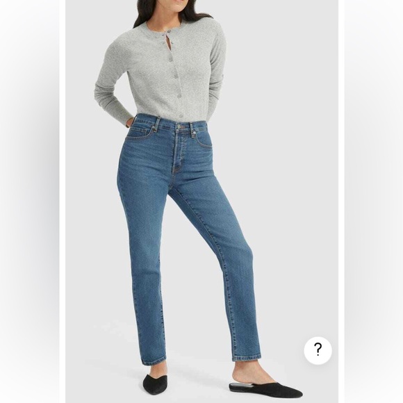 Everlane Authentic Stretch High-Rise Skinny Mid Blue - Picture 2 of 13